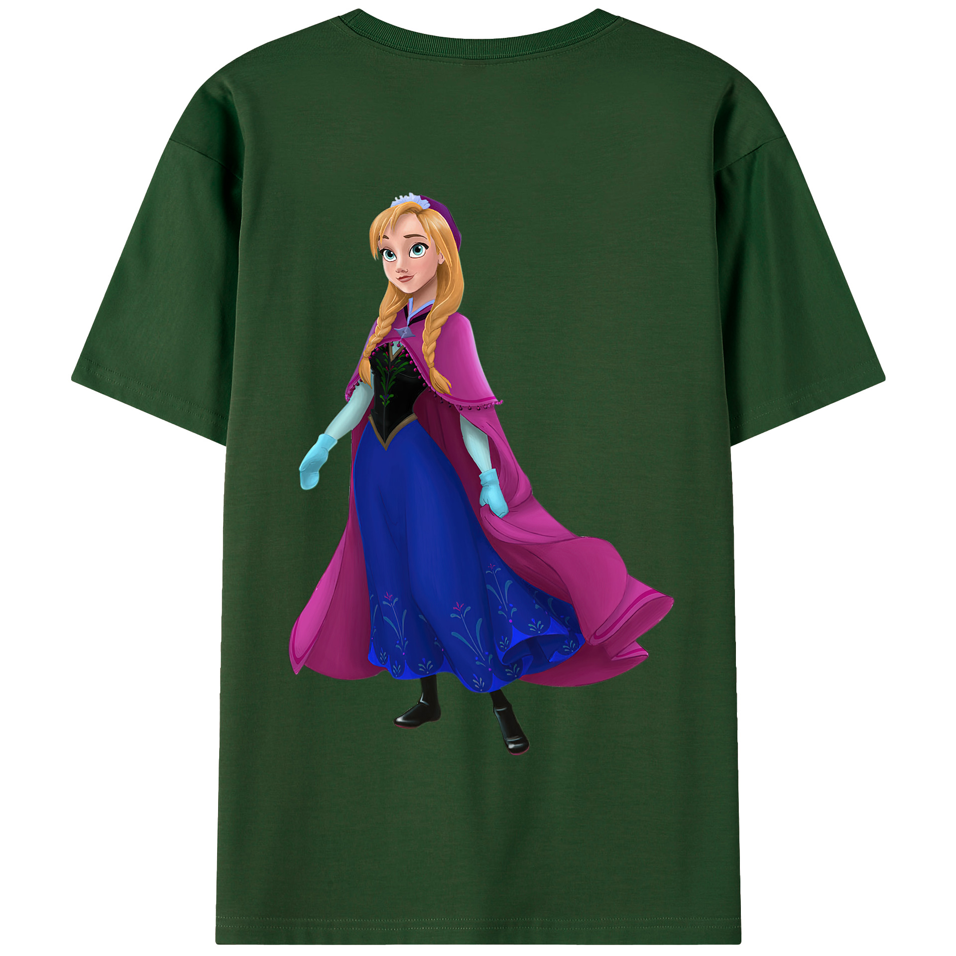 （画像用） アナと雪の女王 アンナ エルサ Frozen Anna Elsa 綿100％半袖Tシャツ（背面プリント）